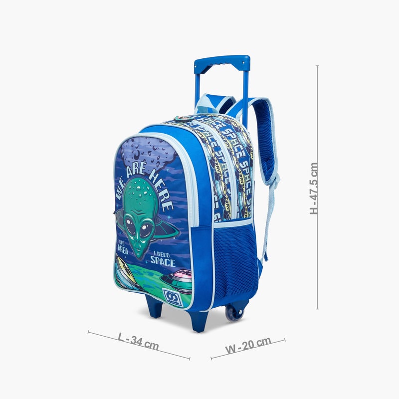 sami_studio 16 Inch Trolley-Alien-Set Of 5-2 Cmprt With Zip- (Polyester ) Multicolor \ 34X20X47.5 - Image 3
